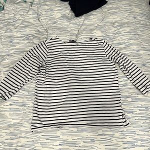 Nursing Queen hidden zipper pumping long sleeve striped tee